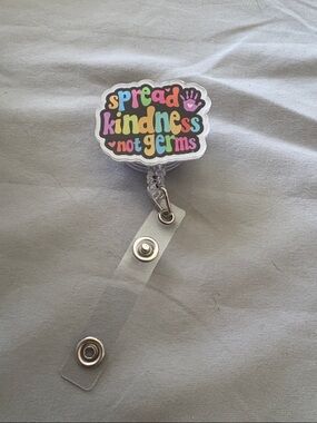 Spread Kindness Not Germs Badge Reel - Multicolor